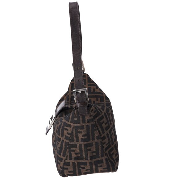 FENDI Zucca Handbag Dark Brown Brown Jacquard Leather - Picture 2 of 7